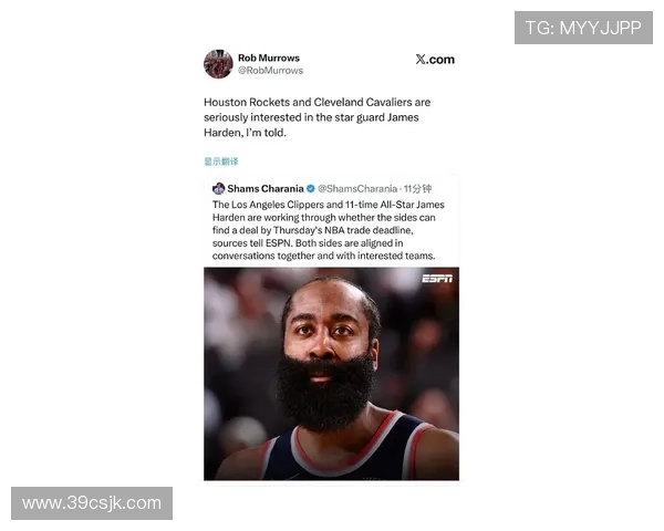 火箭欲交易哈登重返休城 联手杜兰特冲冠